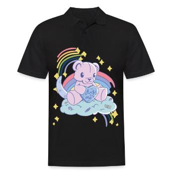Rainbow Hug Me Cute Teddy Love Hug Dealer Cute Ted - Männer Poloshirt - Schwarz - Vorne - Kai (181cm)