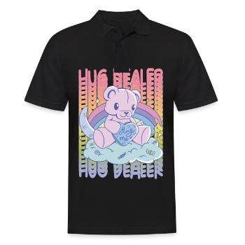 Hug Me Cute Teddy Rainbow Love Hug Dealer Cute Ted - Männer Poloshirt - Schwarz - Vorne - Kai (181cm)