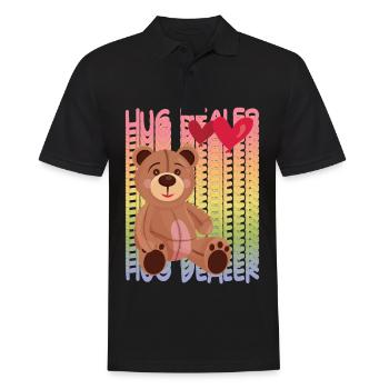 Hug Dealer Cute Teddy Love Hug Dealer Rainbow Tedd - Polo Homme - noir - Devant - Kai (181cm)