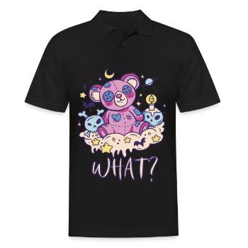 Funny teddy skull nightmare, huh? Murderous - Men's Polo Shirt - black - Front - Kai (181cm)