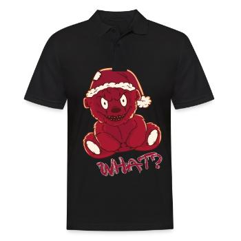 Funny Christmas Teddy Nightmare What? Murderous - Men's Polo Shirt - black - Front - Kai (181cm)