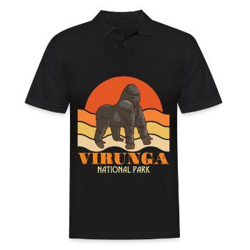 Virunga-Parc National-Congo-Gorille-Safari-Afrique-S - Polo Homme - noir - Devant - Kai (181cm)