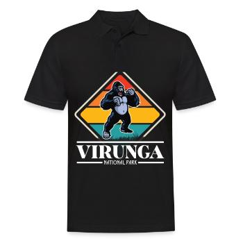 Gorille-Virunga-Parc National-Souvenir-Afrique-Congo - Polo Homme - noir - Devant - Kai (181cm)