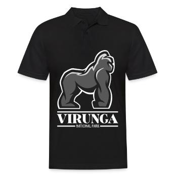 Gorilla Virunga National Park Africa Congo Safari S - Polo Homme - noir - Devant - Kai (181cm)