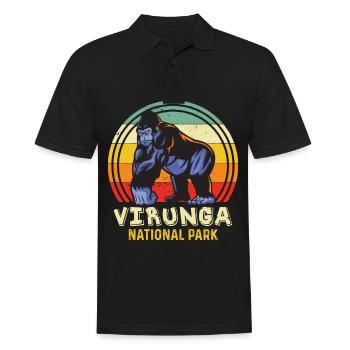 Parc National des Virunga Congo Safari Gorille Afrique S - Polo Homme - noir - Devant - Kai (181cm)