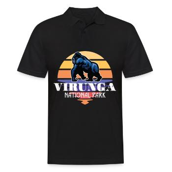 Parc des Virunga en Afrique Safari Gorille Souvenir Kon - Polo Homme - noir - Devant - Kai (181cm)