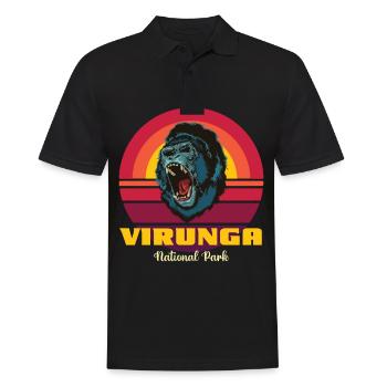 Parc des Virunga au Congo Safari Gorilla Souvenir Afri - Polo Homme - noir - Devant - Kai (181cm)