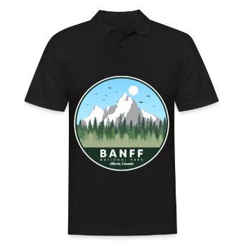 Randonnée souvenir du parc national Banff de l’Alberta - Polo Homme - noir - Devant - Kai (181cm)