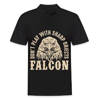 Falcon Sharp objects Falconry Eagle Goshawk Falk - Men's Polo Shirt - black - Front - Kai (181cm)