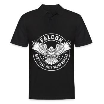 Falcon Sharp objects Falconry Ornithologist Eagle - Men's Polo Shirt - black - Front - Kai (181cm)