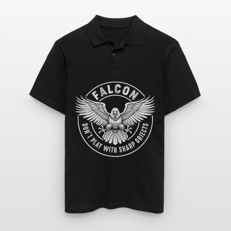 Falcon Sharp objects Falconry Ornithologist Eagle Men's Polo Shirt