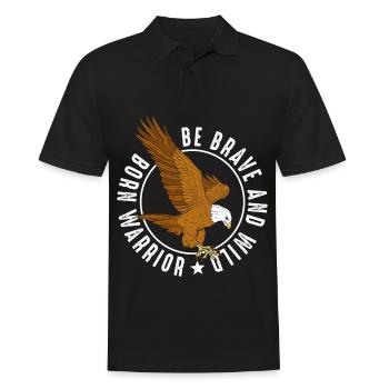 Adler Falknerei Falke Habicht Vogelfreund - Männer Poloshirt - Schwarz - Vorne - Kai (181cm)