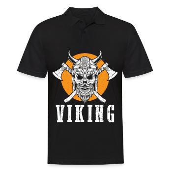 Viking Warrior Skull Axe Valhalla Warriors Myt - Polo Homme - noir - Devant - Kai (181cm)