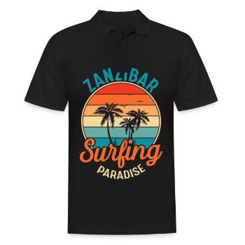 Zanzibar Surfen Tansania Palmenstrand Paradies Sou - Männer Poloshirt - Schwarz - Vorne - Kai (181cm)