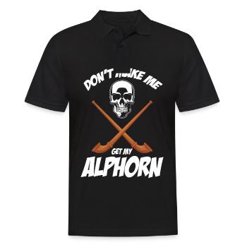 Holen Sie sich mein Alphorn aus Alpen Musikinstrum - Männer Poloshirt - Schwarz - Vorne - Kai (181cm)