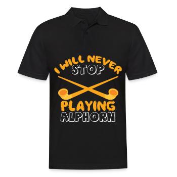 Cor des Alpes jouant d’un instrument de musique Alpen dans le S - Polo Homme - noir - Devant - Kai (181cm)