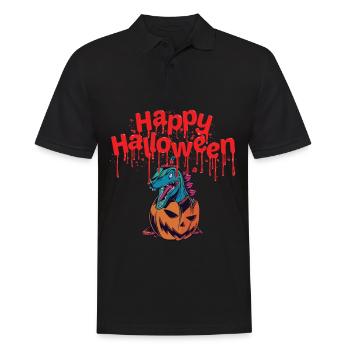 Citrouille dinosaure Joyeux Halloween T-Rex Horrorkos - Polo Homme - noir - Devant - Kai (181cm)