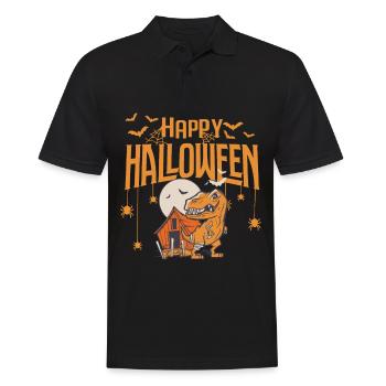 T-Rex Funny Halloween Spider Bat Horror Costume Din - Men's Polo Shirt - black - Front - Kai (181cm)