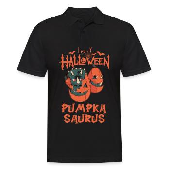 Happy Halloween Pumpkasaurus Funny Horror Costume D - Men's Polo Shirt - black - Front - Kai (181cm)