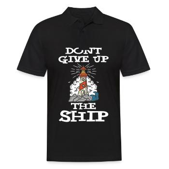 Lighthouse does not give up on anchor ship Ocean Capitä - Men's Polo Shirt - black - Front - Kai (181cm)