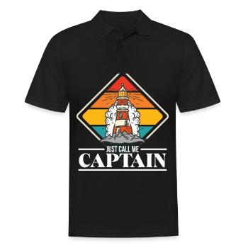 Captain Lighthouse Anchor Sea Ship Ocean - Men's Polo Shirt - black - Front - Kai (181cm)