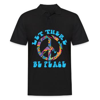 Signe de paix amour liberté paix hippie et - Polo Homme - noir - Devant - Kai (181cm)