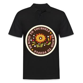 Peace Sign Give Peace a Chance Hippie - Men's Polo Shirt - black - Front - Kai (181cm)