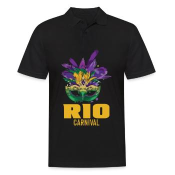 Karneval Maske Rio de Janeiro Feier Brasilien Karn - Männer Poloshirt - Schwarz - Vorne - Kai (181cm)