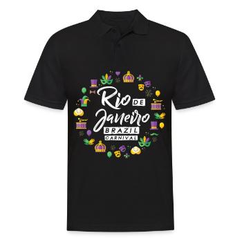 Rio Karneval Rio de Janeiro Feier in Brasilien - Männer Poloshirt - Schwarz - Vorne - Kai (181cm)