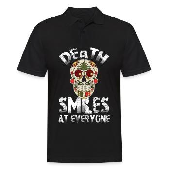 Skull Death Sugar Skull Day of the Dead Lot M - Men's Polo Shirt - black - Front - Kai (181cm)