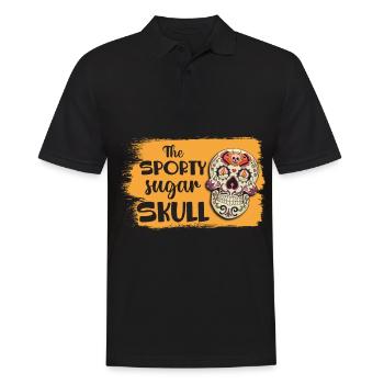 Sugar Skull Skull Death Day of the Dead - Men's Polo Shirt - black - Front - Kai (181cm)