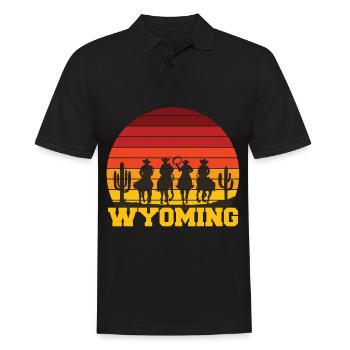 Wyoming Cowboy Buffalo Nature Randonnée Mountain Canyon - Polo Homme - noir - Devant - Kai (181cm)