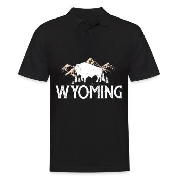 Wyoming Buffalo Randonnes Mountain Nature Souvenir - Polo Homme - noir - Devant - Kai (181cm)