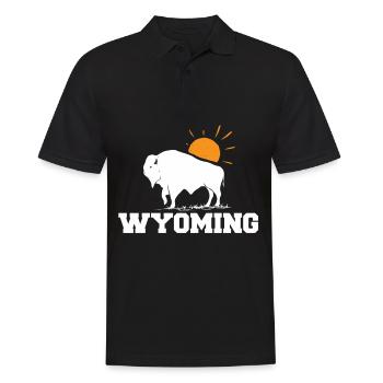 Wyoming Randonnée Buffalo Nature Randonnée Montagne Souven - Polo Homme - noir - Devant - Kai (181cm)