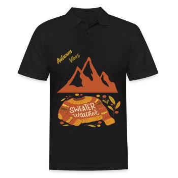 Montagnes d’automne Alpes Randonnée Suisse Randonnée - Polo Homme - noir - Devant - Kai (181cm)