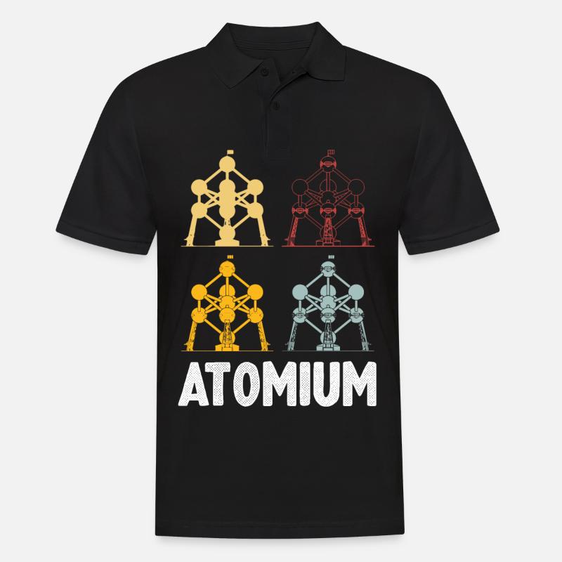 Atomium Atomkern aus Brüssel Physik Wissenschaft - Männer Poloshirt - Schwarz