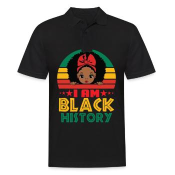 Black History Women Proud Black Melanin Festival - Polo Homme - noir - Devant - Kai (181cm)