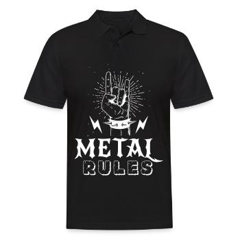 Metal Rules Punk Heavy Metal Mode Rockende Musik H - Männer Poloshirt - Schwarz - Vorne - Kai (181cm)