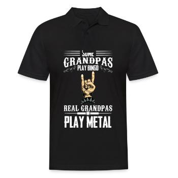 Metal Grandpas Heavy Metal Mode Rocking Music Ha - Men's Polo Shirt - black - Front - Kai (181cm)