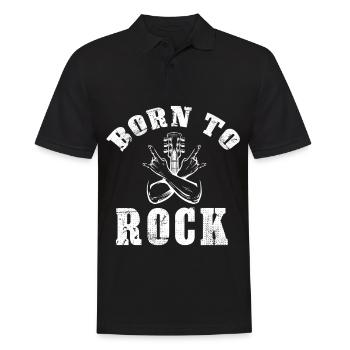 Born To Rock Metall Musik Rocking Heavy Metal Hard - Männer Poloshirt - Schwarz - Vorne - Kai (181cm)