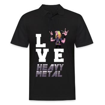 J’adore le heavy metal rock toi fan de metal rocking hard r - Polo Homme - noir - Devant - Kai (181cm)