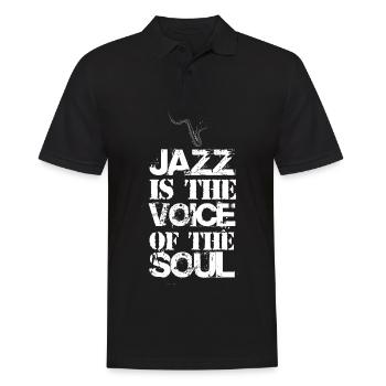 Jazz Stimme der Seele Musiker Saxophon Musik Orche - Männer Poloshirt - Schwarz - Vorne - Kai (181cm)