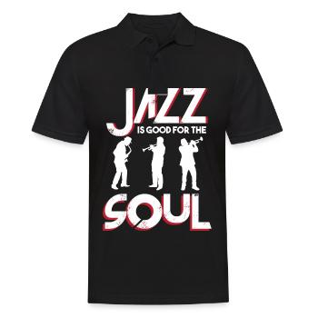 Musicien Jazz Soul Saxophone Music Orchestra - Polo Homme - noir - Devant - Kai (181cm)