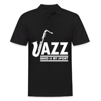 Saxophone Jazz Music Orchestra Musiciens - Polo Homme - noir - Devant - Kai (181cm)