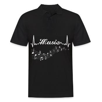 Jazz heartbeat musique chanteur mélodie saxophone - Polo Homme - noir - Devant - Kai (181cm)