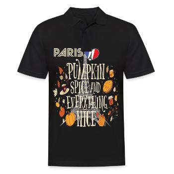 Tour Eiffel Citrouille Paris Automne France Automne i - Polo Homme - noir - Devant - Kai (181cm)