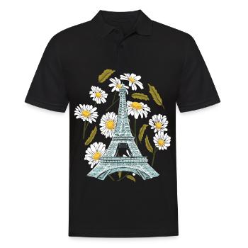 Tour Eiffel Fleur d’automne Paris Automne en France - Polo Homme - noir - Devant - Kai (181cm)