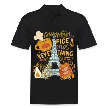 Paris Hello Autumn Pumpkins sur la Tour Eiffel Automne - Polo Homme - noir - Devant - Kai (181cm)