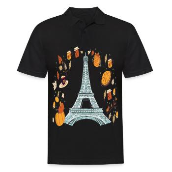 Couronne d’automne Tour Eiffel Automne à Paris Français - Polo Homme - noir - Devant - Kai (181cm)