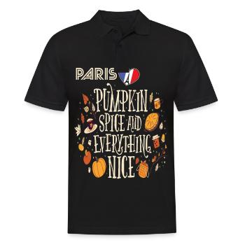 Citrouille Paris Automne Tour Eiffel Automne en France - Polo Homme - noir - Devant - Kai (181cm)